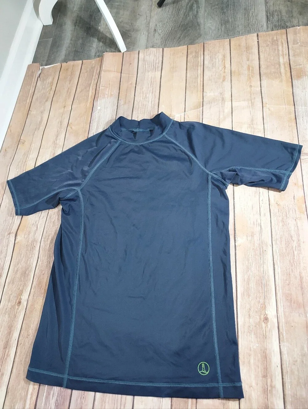 Lands' End Boys' Short-Sleeve Rashguard Navy Blue L(14-16)